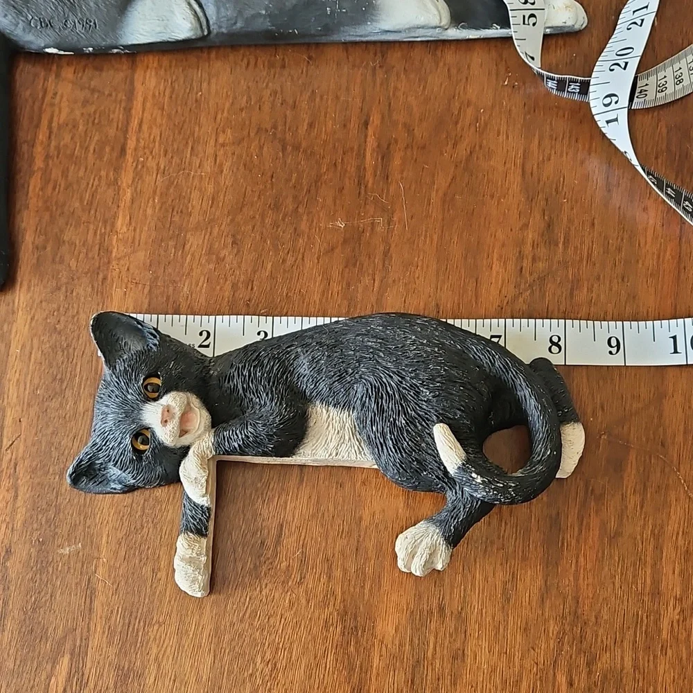 Vintage 90's Door Topper Or Shelf Sitter Tuxedo Cats By CBC & Young Concepts - Picture 10 of 16